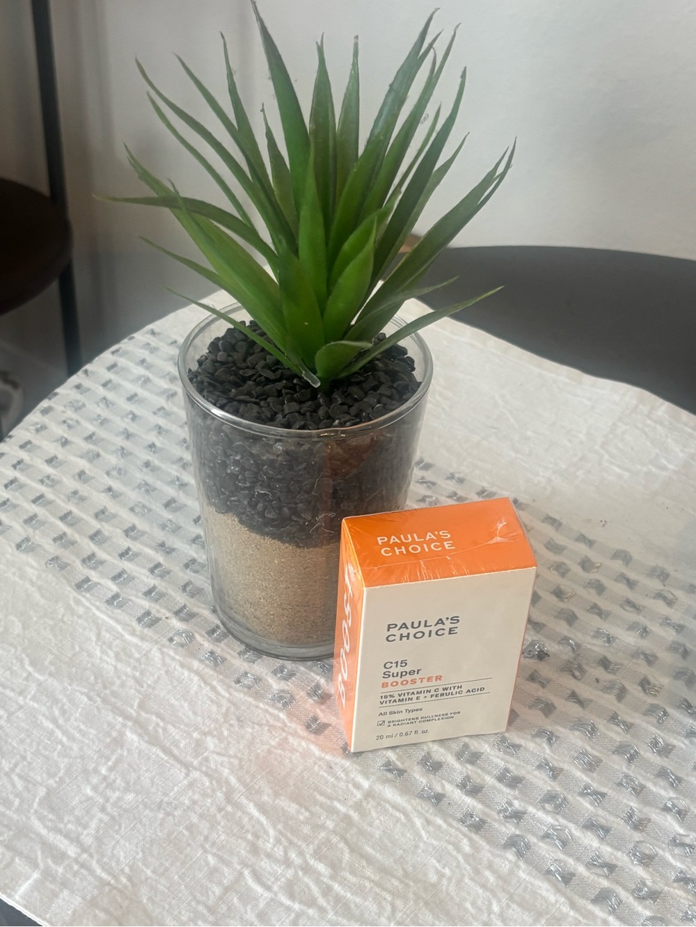 Paula's Choice Orange & White Skincare Box with Faux Green Succulent Accent